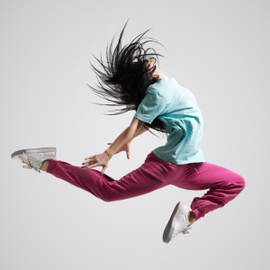 Woman leaping